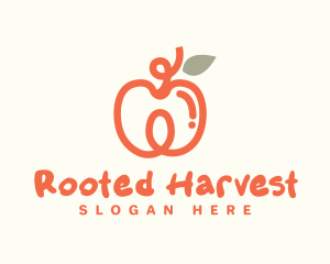 Apricot Doodle Fruit logo design