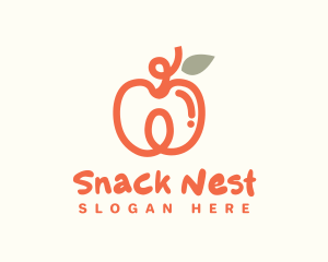 Apricot Doodle Fruit logo design