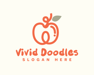 Apricot Doodle Fruit logo design