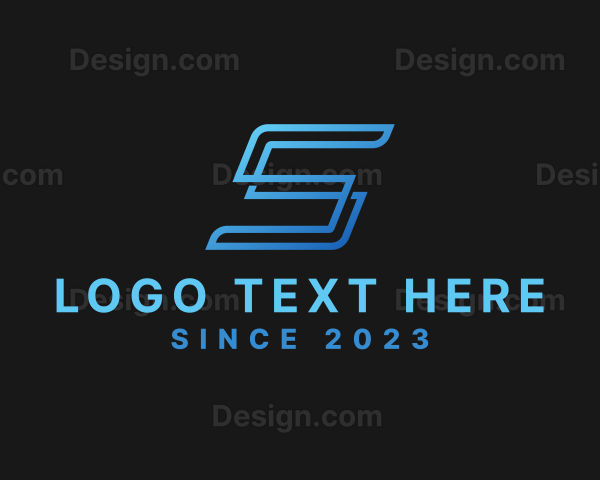 Futuristic Outline Company Letter S Logo