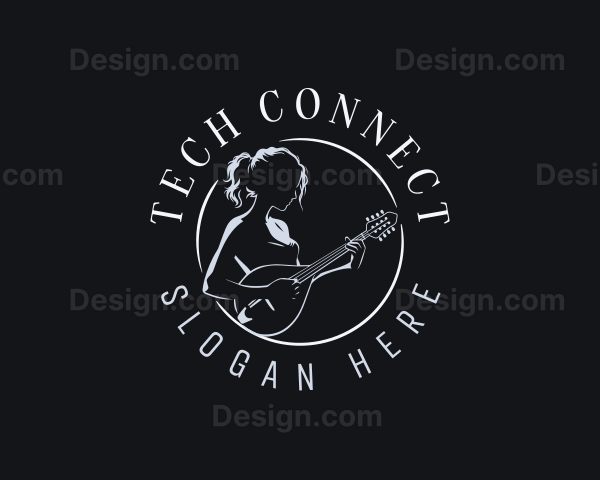 Banjo Musician Instrument Logo