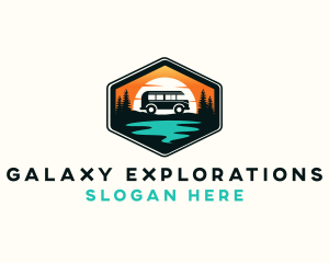 Outdoor River Camping Van logo design