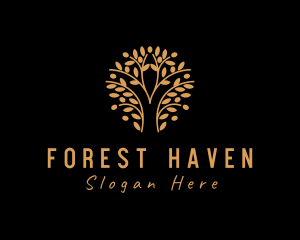 Gold Tree Forest logo design