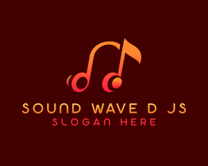 DJ Headset Music Note logo design