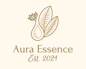 Leaf Flower Essence Oil logo design