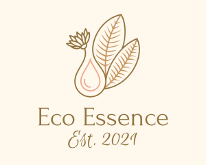 Leaf Flower Essence Oil logo design