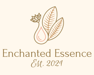 Leaf Flower Essence Oil logo design