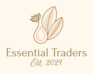 Leaf Flower Essence Oil logo design