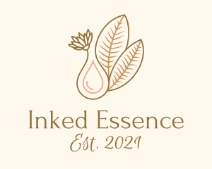 Leaf Flower Essence Oil logo design