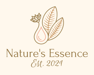 Leaf Flower Essence Oil logo design