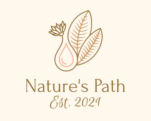 Leaf Flower Essence Oil logo design