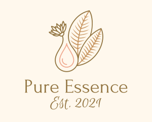 Leaf Flower Essence Oil logo design