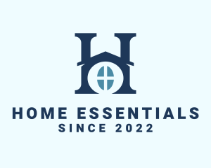 Blue Home Letter H logo design