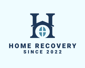 Blue Home Letter H logo design