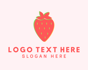 Red Strawberry Glitch logo