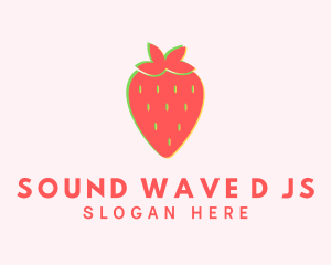 Red Strawberry Glitch logo design