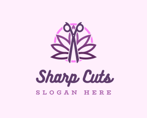 Scissors Lotus Spa logo design