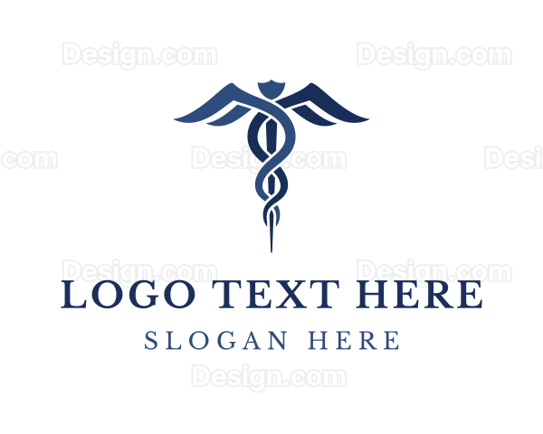Blue Hospital Caduceus Logo