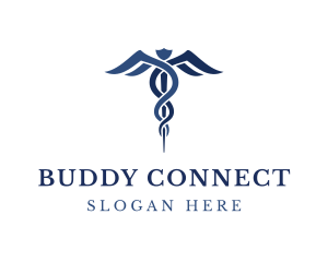 Blue Hospital Caduceus logo design