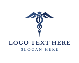 Doctor - Blue Hospital Caduceus logo design