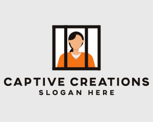 Female Inmate Jail Prison logo design