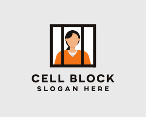 Female Inmate Jail Prison logo design