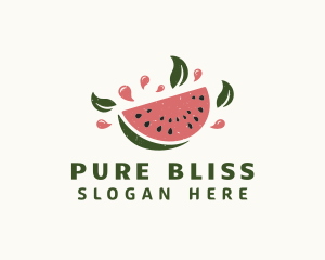 Natural Watermelon Fruit logo design