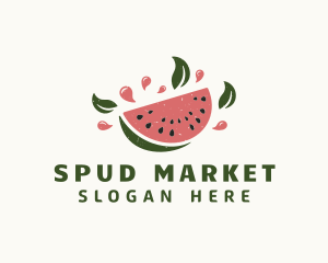 Natural Watermelon Fruit logo design