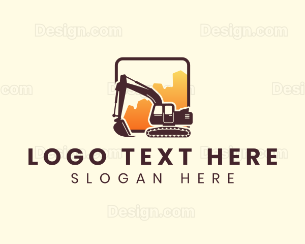 Excavator Digger Backhoe Logo