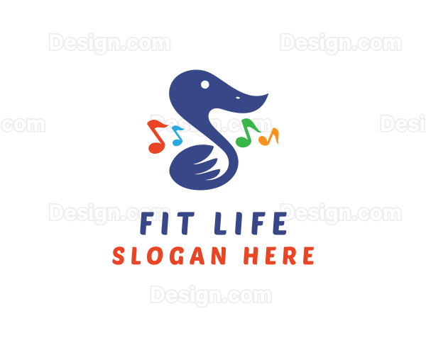 Musical Note Duck Logo
