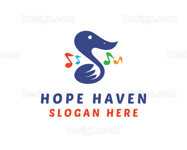 Musical Note Duck Logo