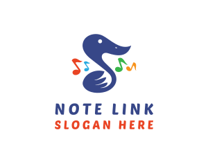 Musical Note Duck logo design