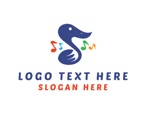 Note - Musical Note Duck logo design