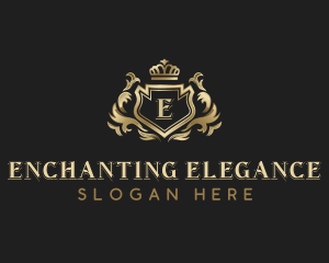 Elegant Crown Shield logo design