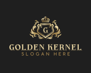 Elegant Crown Shield logo design