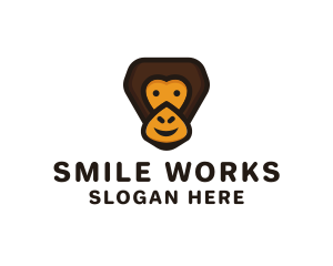 Smiling Gorilla Cartoon logo design