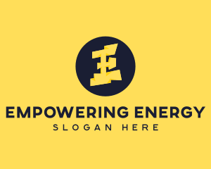 Power Electrical Letter E logo design