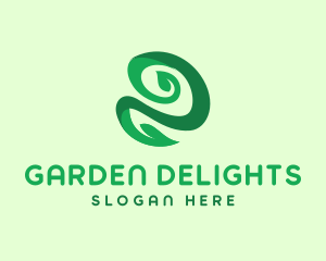 Gardening Leaf Swirl logo design