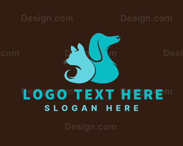 Pet Grooming Cat Dog Logo