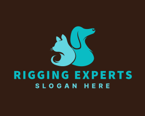 Pet Grooming Cat Dog Logo