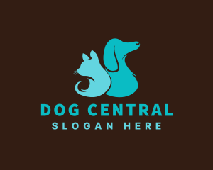 Pet Grooming Cat Dog logo design