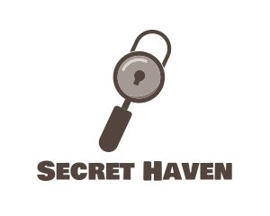 Padlock Magnifying Glass logo design