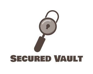 Padlock Magnifying Glass logo design