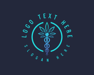 Medical - Medical Weed Caduceus logo design