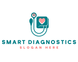 Medical Sphygmomanometer Heart logo design