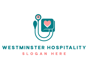 Medical Sphygmomanometer Heart logo design