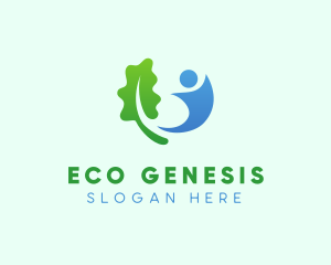 Nature Leaf Person logo design