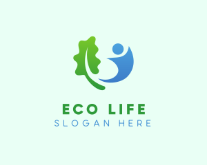 Nature Leaf Person logo design