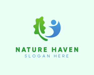 Nature Leaf Person logo design