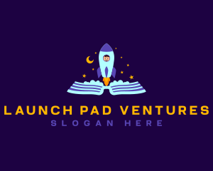 Space Rocket Book logo design